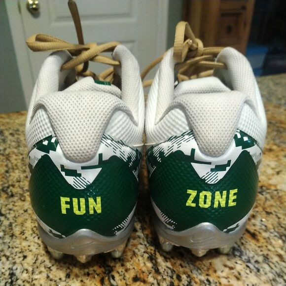 RARE Nike Alpha Pro Football Silver Cleats Men\'s Size 12.5 White Mid Flywire main image 5